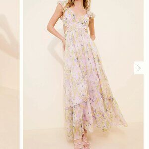 ASTR Primrose Floral Strappy Back Maxi Dress Size XS